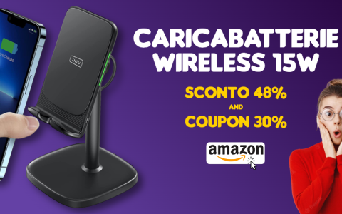 Caricabatterie wireless a PICCO su Amazon: solo 13€ con sconto e coupon!