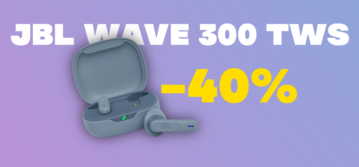 JBL Wave 300 TWS: -40% su Amazon con effetto WOW!