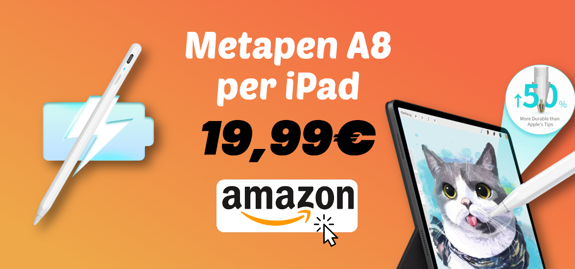 Metapen A8 per iPad: alternativa low-cost Apple Pencil scontata del 43%