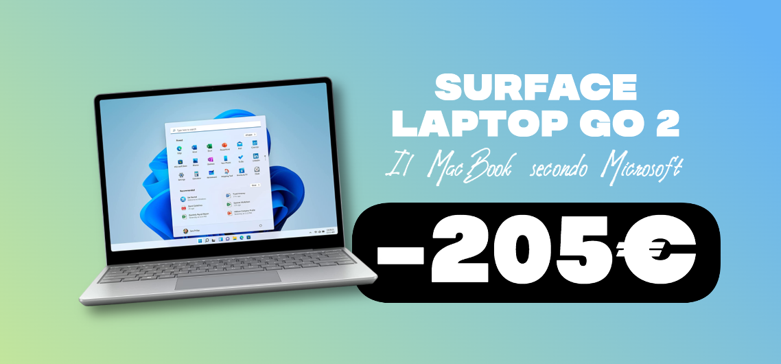 Surface Laptop Go 2: il MacBook di Microsoft è SCONTATO di 200€!