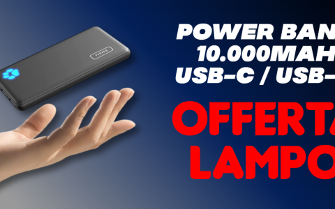 Power Bank 10.000mAh sottile e leggero: OFFERTA LAMPO e prezzo SHOCK