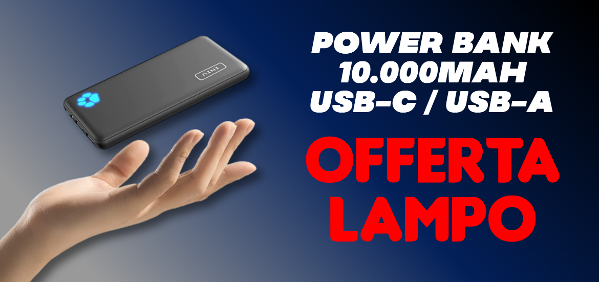 Power Bank 10.000mAh sottile e leggero: OFFERTA LAMPO e prezzo SHOCK