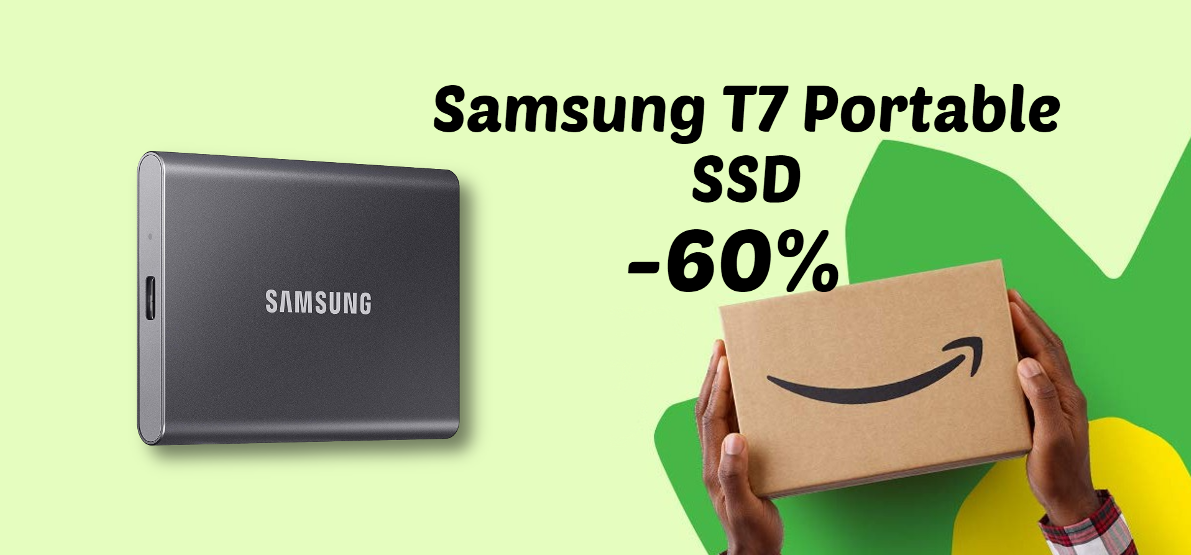 Samsung T7 Portable SSD: PAZZO -60% con le Offerte di Primavera