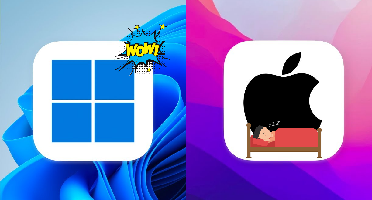 Windows 11:  Microsoft innova pesante e Apple dorme