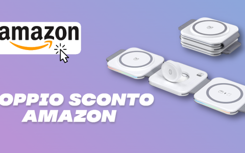 Caricabatterie wireless 3-in-1 MagSafe per iPhone, Apple Watch e AirPods: doppio sconto