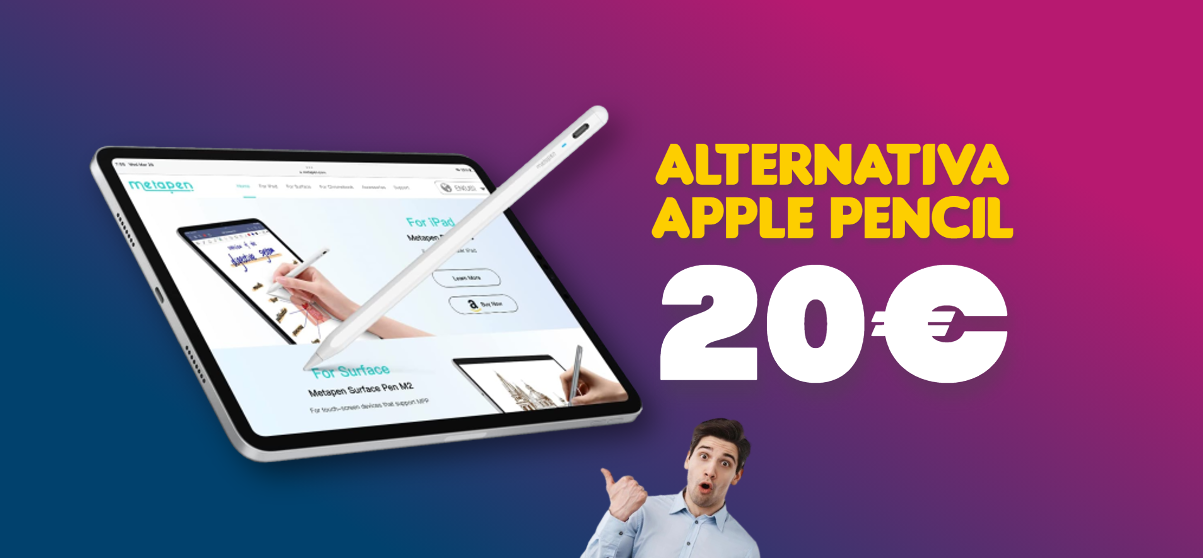 La migliore alternativa Apple Pencil OGGI costa 20€: doppio sconto Amazon