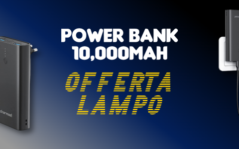 Power Bank 10.000mAh con spina: OFFERTA LAMPO sconto e coupon