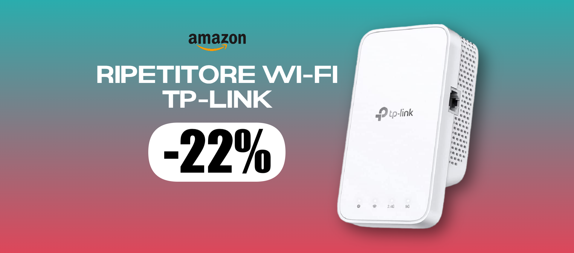 Ripetitore Wi-Fi TP-Link: addio problemi di connessione, sconto 22%