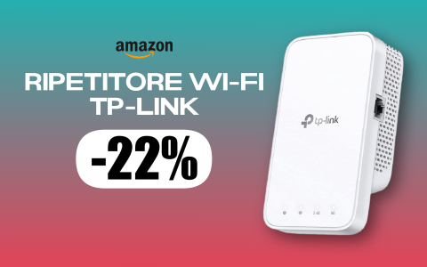 Ripetitore Wi-Fi TP-Link: addio problemi di connessione, sconto 22%