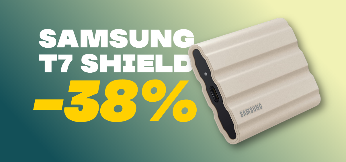 Samsung T7 Shield, l'SSD portatile è al MIGLIOR PREZZO web (-38%)