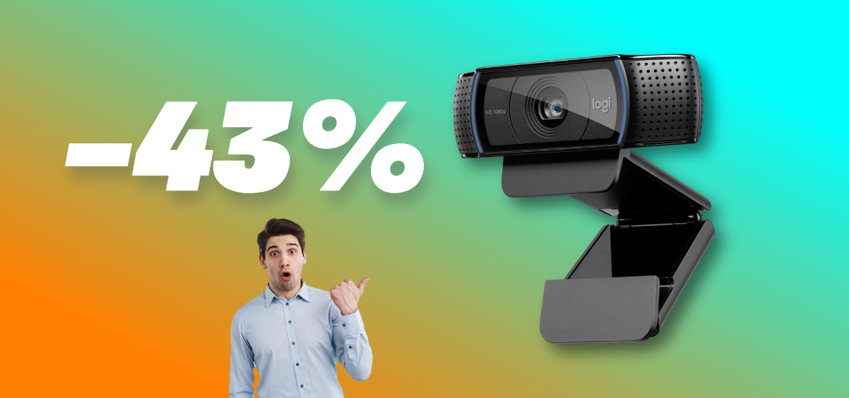 Webcam Logitech FHD per Mac e PC Windows: SCONTO PAZZO del 43%