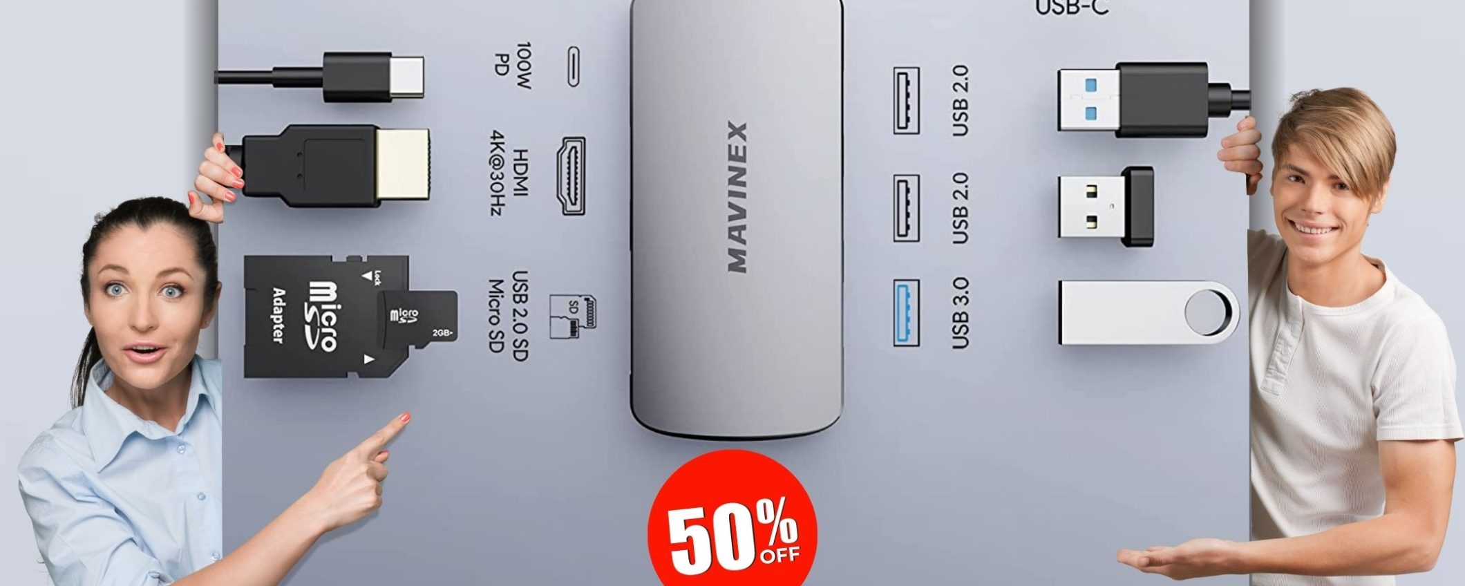 Espandi le tue connessioni: Hub USB C 8 in 1 solo 12€ con il coupon di sconto del 50%