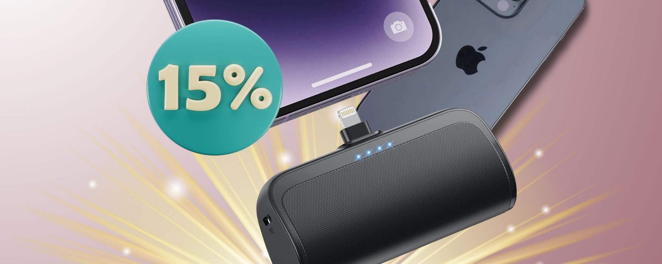 FANTASTICA Powerbank per iPhone ad appena 15€ su Amazon: SCONTO E COUPON!