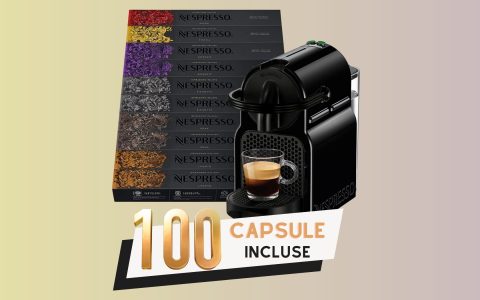 CHE BOMBA, Nespresso Inissia: macchina e 100 CAPSULE INCLUSE nel PREZZO!