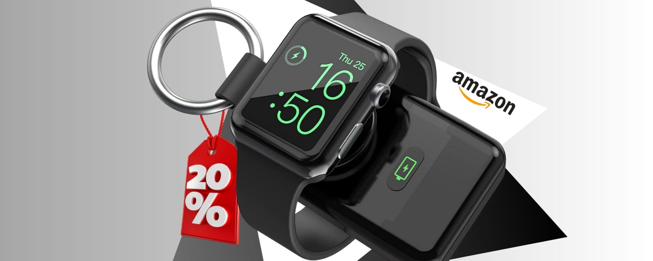 Apple Watch scarico? SOLO 19€ per caricabatterie compatibile su Amazon