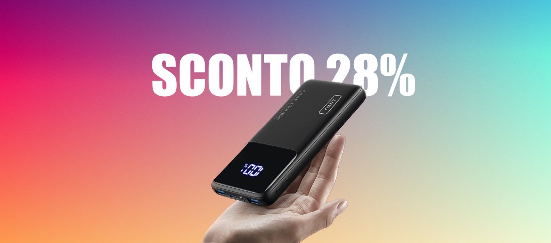 Ricarica lo smartphone ovunque: PowerBank super veloce e con display a -28%