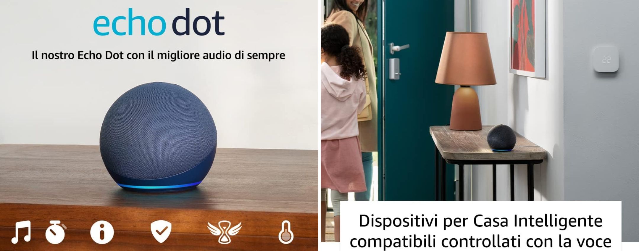 Echo Dot (5ª generazione, modello 2022), Altoparlante intelligente Wi-Fi e  Bluetooth, suono più potente e dinamico, con Alexa