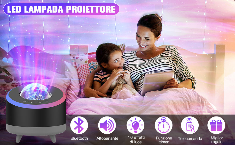 Proiettore per bambini Star Night Light con telecomando Design