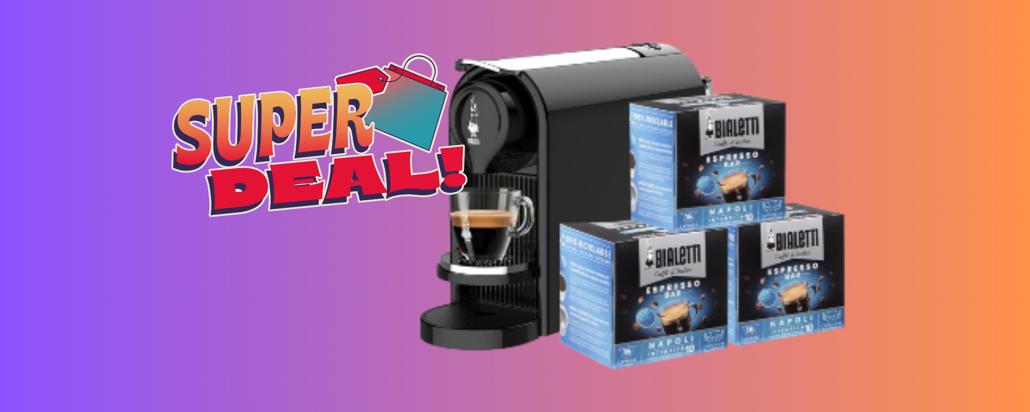 Super sconto sulla Macchina da caffè espresso Bialetti (con 48 capsule in omaggio)