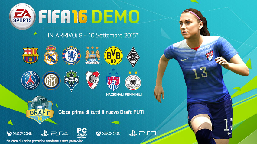 FIFA 16: data di uscita e primi dettagli sulla demo