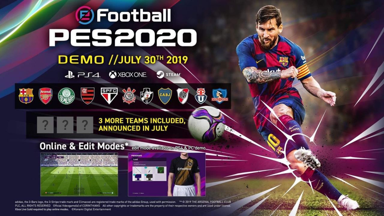 eFootball PES 2020: Konami svela la data di uscita e le squadre della Demo