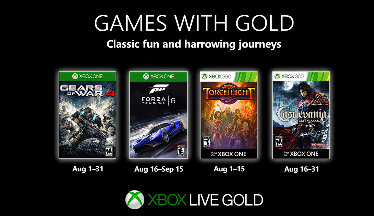 Xbox Games With Gold: annunciati i giochi gratis di Agosto 2019