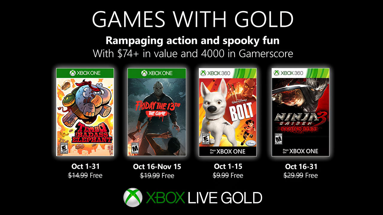 Xbox Games With Gold: annunciati i giochi gratis di Ottobre 2019